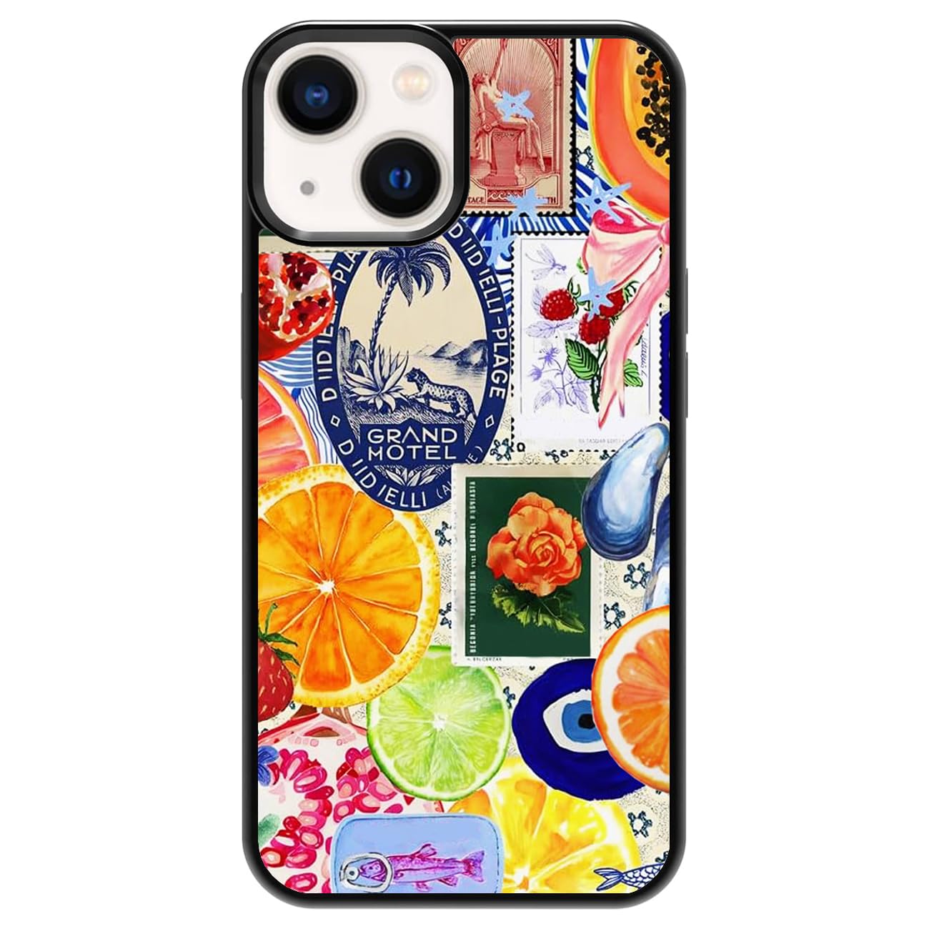 Aesthetic Lemon European Summer Pattern Case Compatible with iPhone 14,Fruit Costal Italian Phone Case,Custom European Summer Protective Cases with