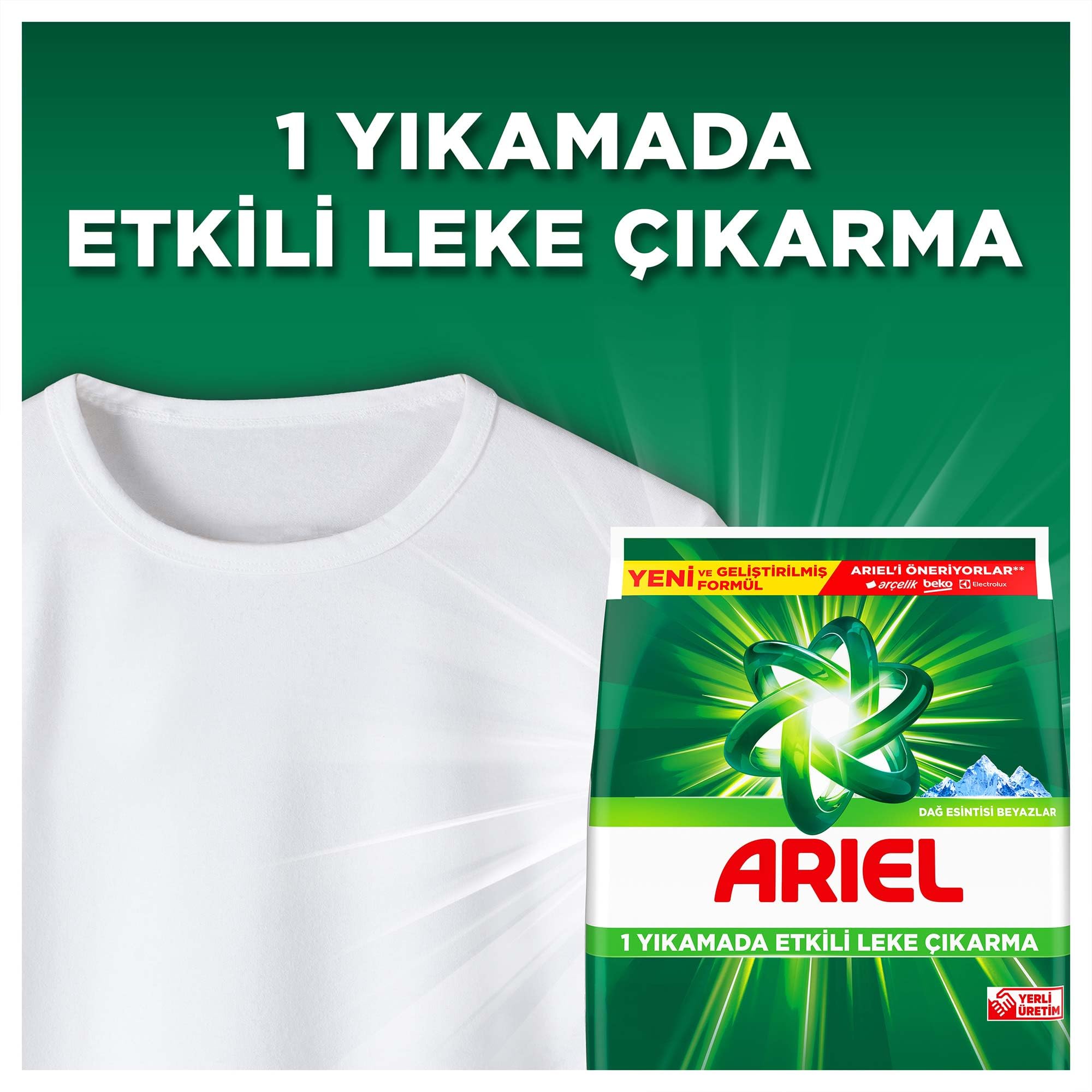 Ariel Dağ Esintisi 1,5 Kg Hızlı Çözünme Toz Çamaşır Deterjanı