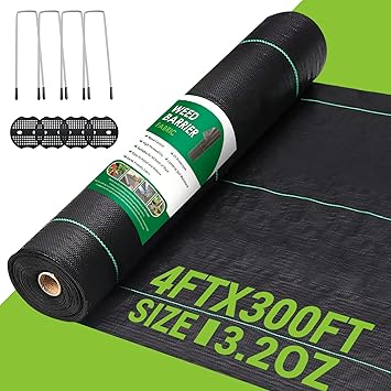 4FT x 300FT Weed Barrier Landscape Fabric Heavy Duty