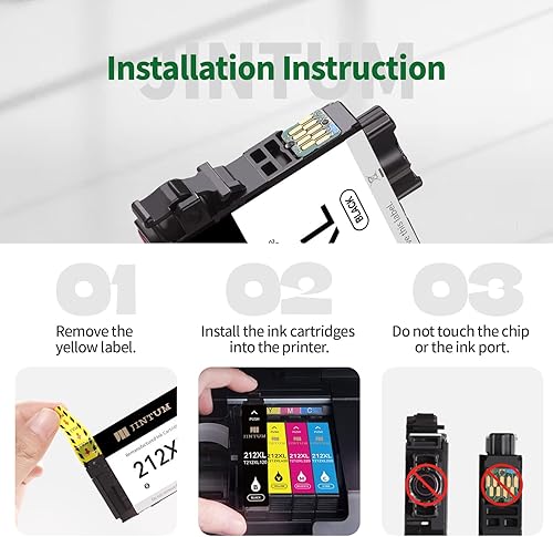 Miniatura 6 de JINTUM 212XL - Cartucho de tinta remanufacturado para impresora Epson 212 para impresora Expression Home XP-4100 XP-4105 Workforce WF-2850 WF-2830