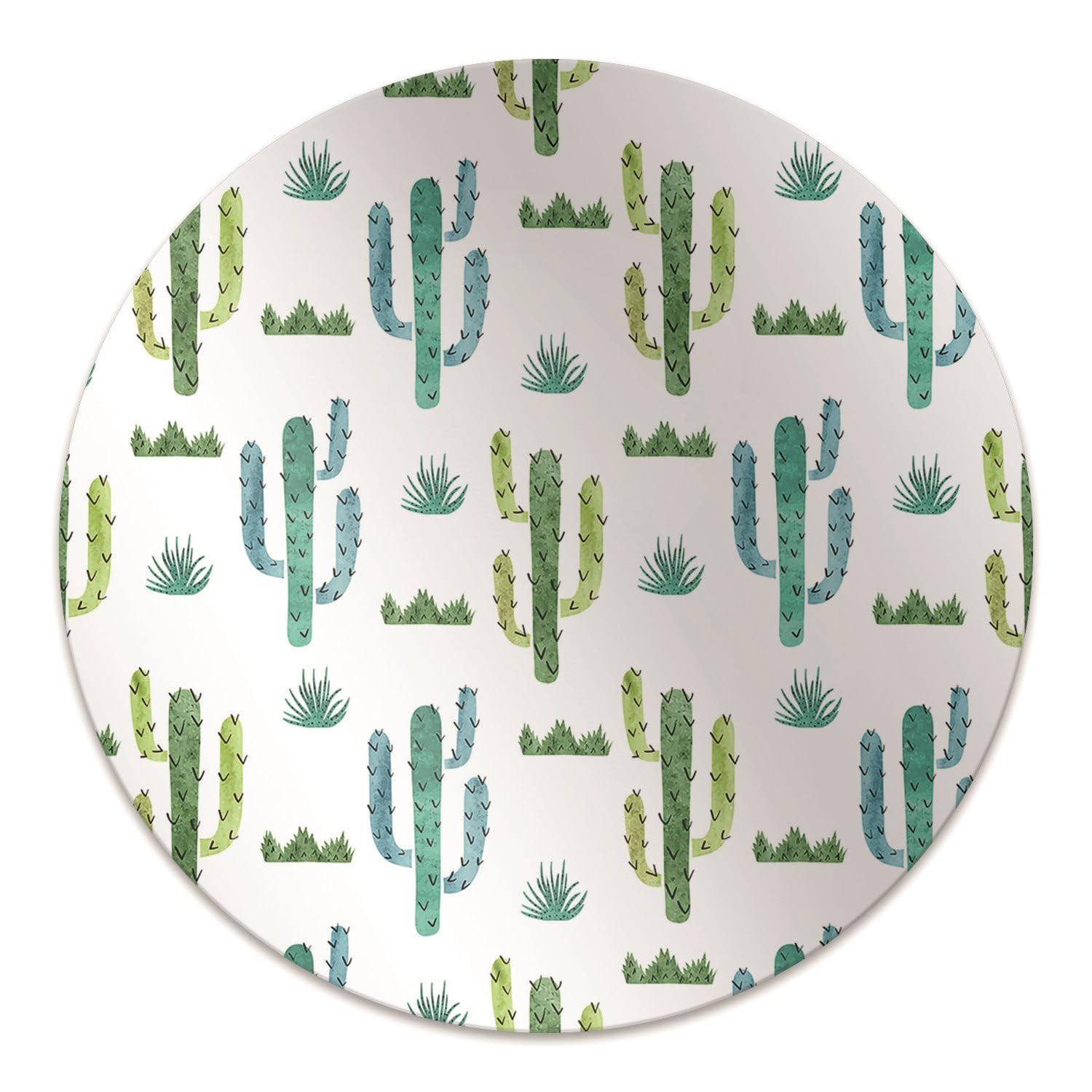 Tapis de protection de sol en PVC ø100 cm avec motif cactus peint pour chaise de bureau