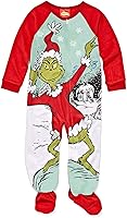 Vista 7 de The Grinch Dr. Seuss - Pijama de Navidad con pies para niños y niñas Azul