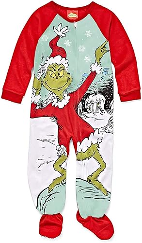 Miniatura 7 de Dr Seuss The Grinch - Pijama de Navidad con pies para niños y niñas