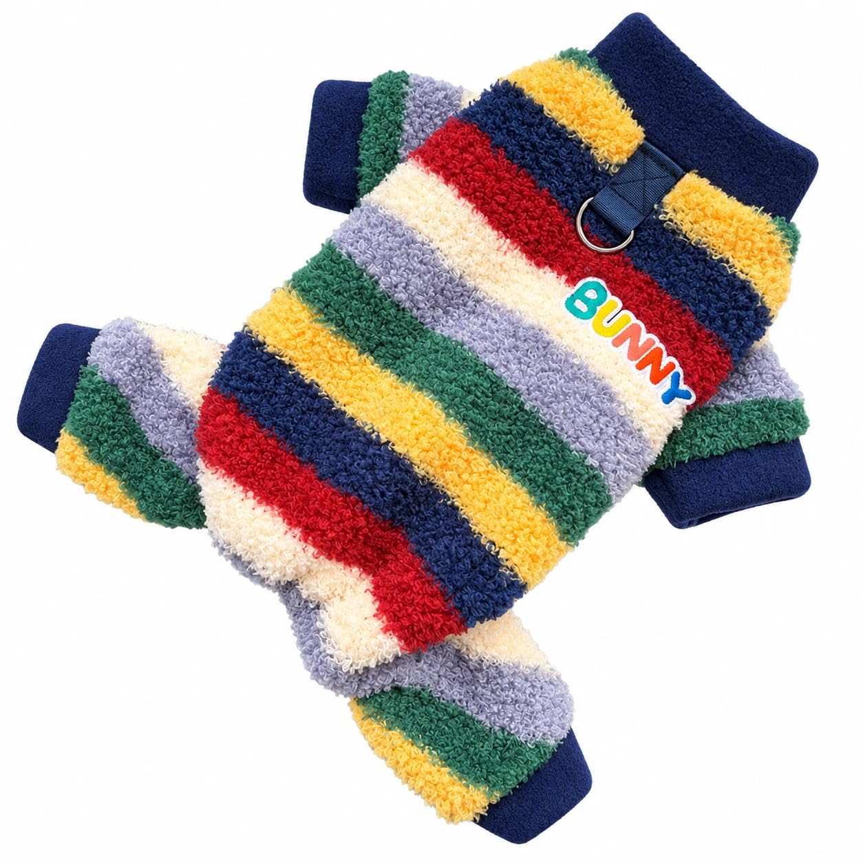 Buhazuqy Fleece Dog Sweater, Rainbow Dog Clothes for Small Dogs，Blue：S