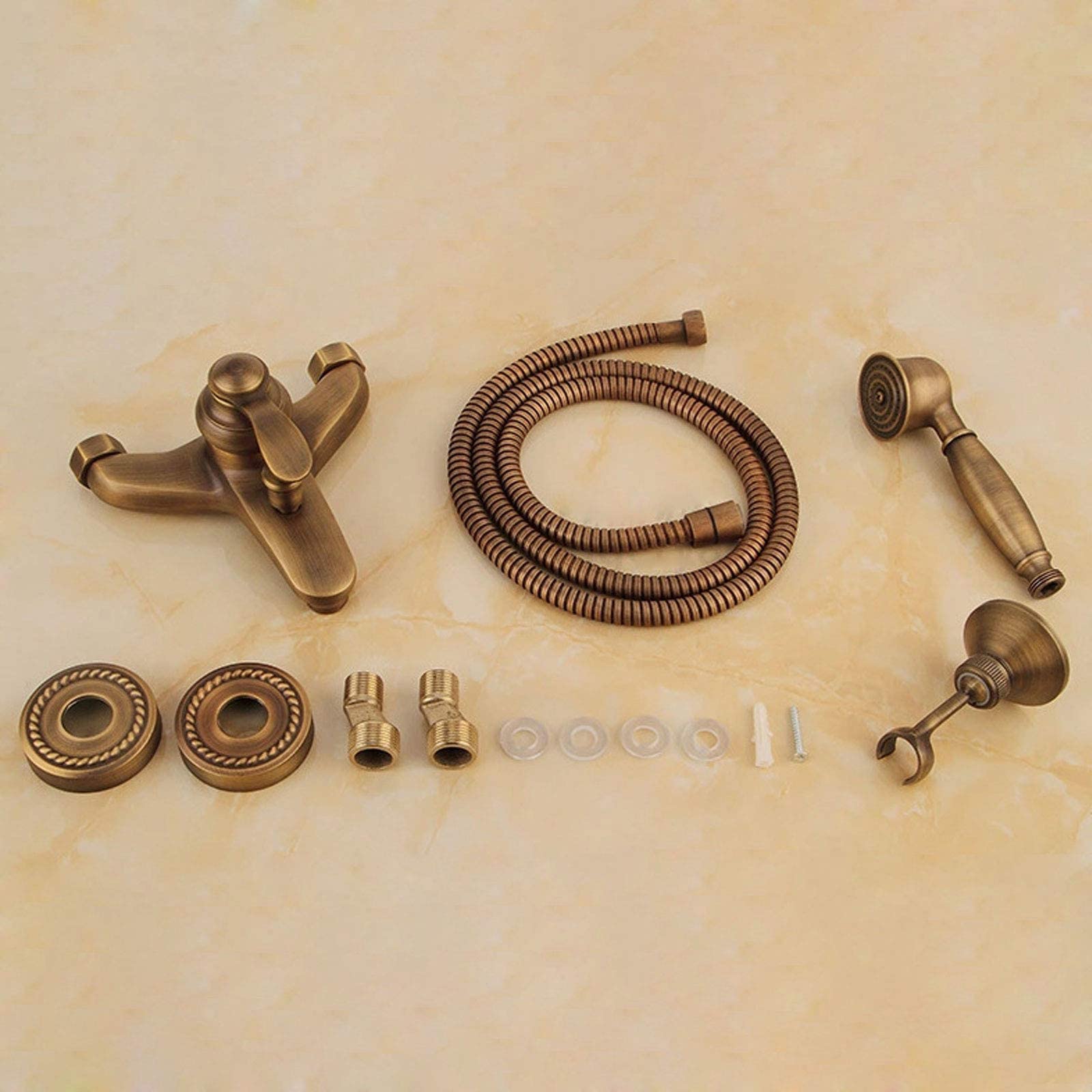 Retro latón, Antiguo con Manguera Cabeza Tapón baño, batidora Ducha montada en la Pared para Adultos Gimnasio de Hotel