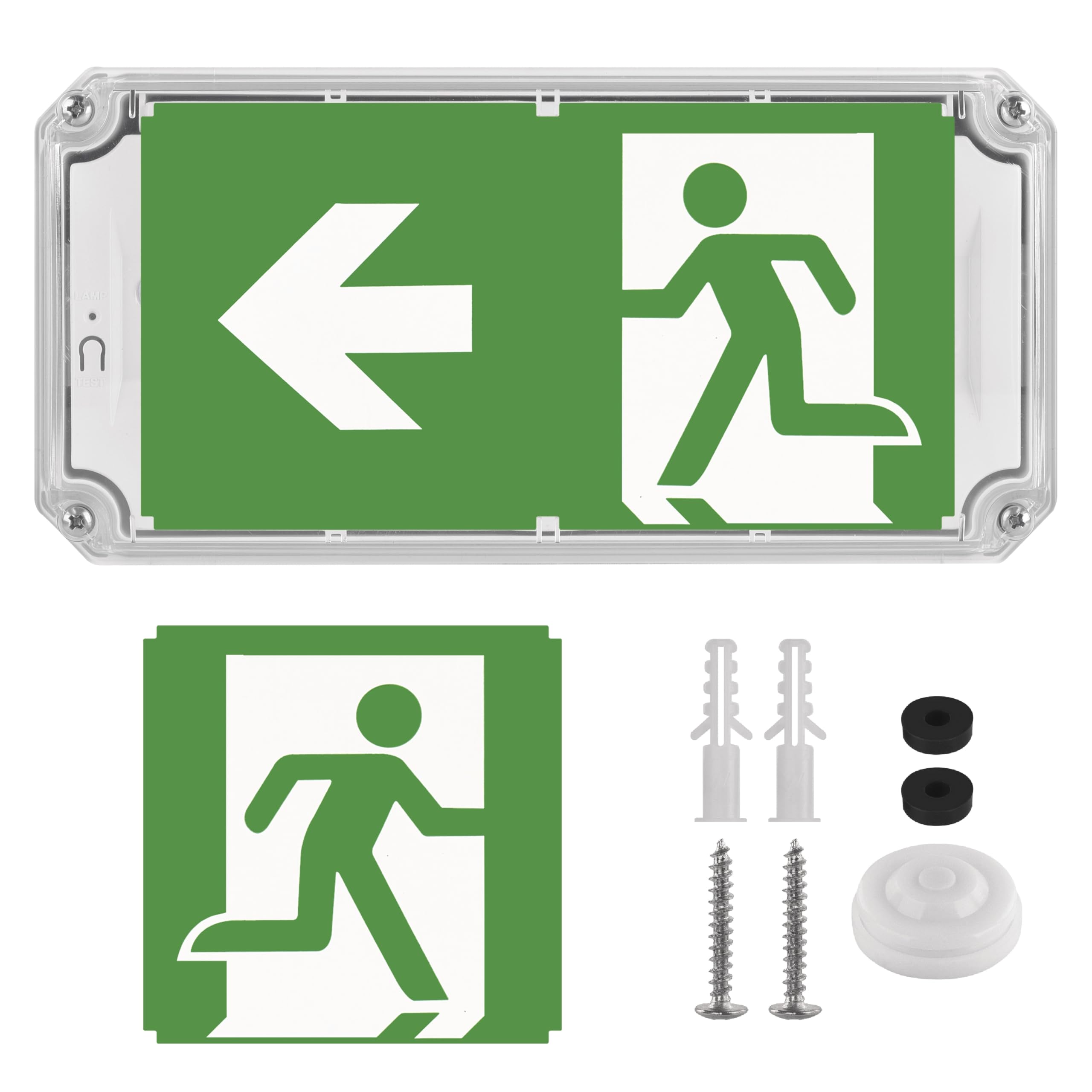 EMOS - Lampe de sécurité LED NESSI 4 W avec batterie - Éclairage anti-panique avec bouton de test manuel et automatique - Mode d'urgence 3 heures - Montage en saillie - Lumière blanche froide