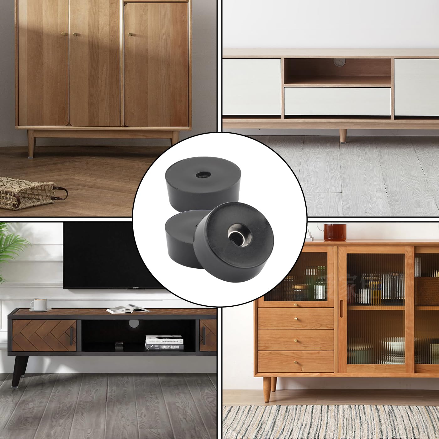 30 Piedini In Gomma Con Viti - Antiscivolo Per Mobili, Protezione Pavimenti Da Graffi E Umidità - Foto 7