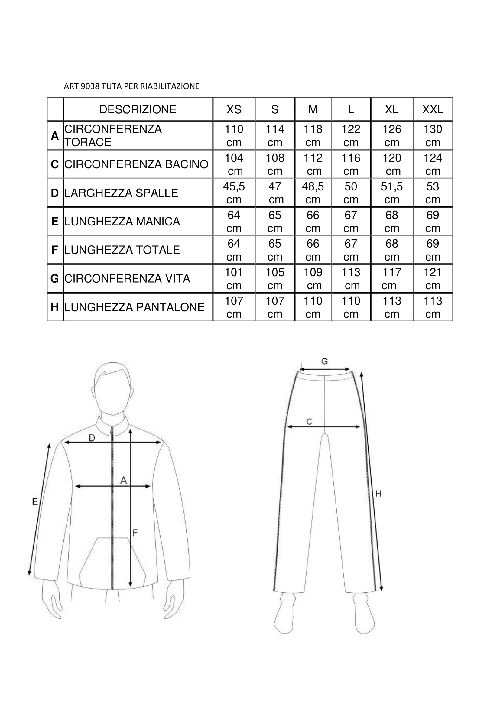 FERRUCCI COMFORT Tuta Elasticizzata Non Felpata per Riabilitazione Melodia Sanitaria Unisex