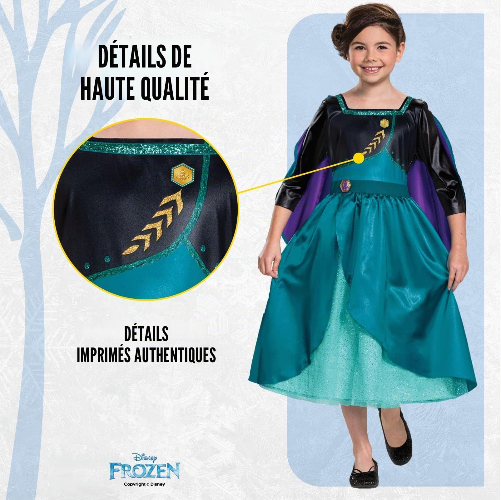Disney Déguisement Anna pour enfant La Reine des Neiges 2 Taille S
