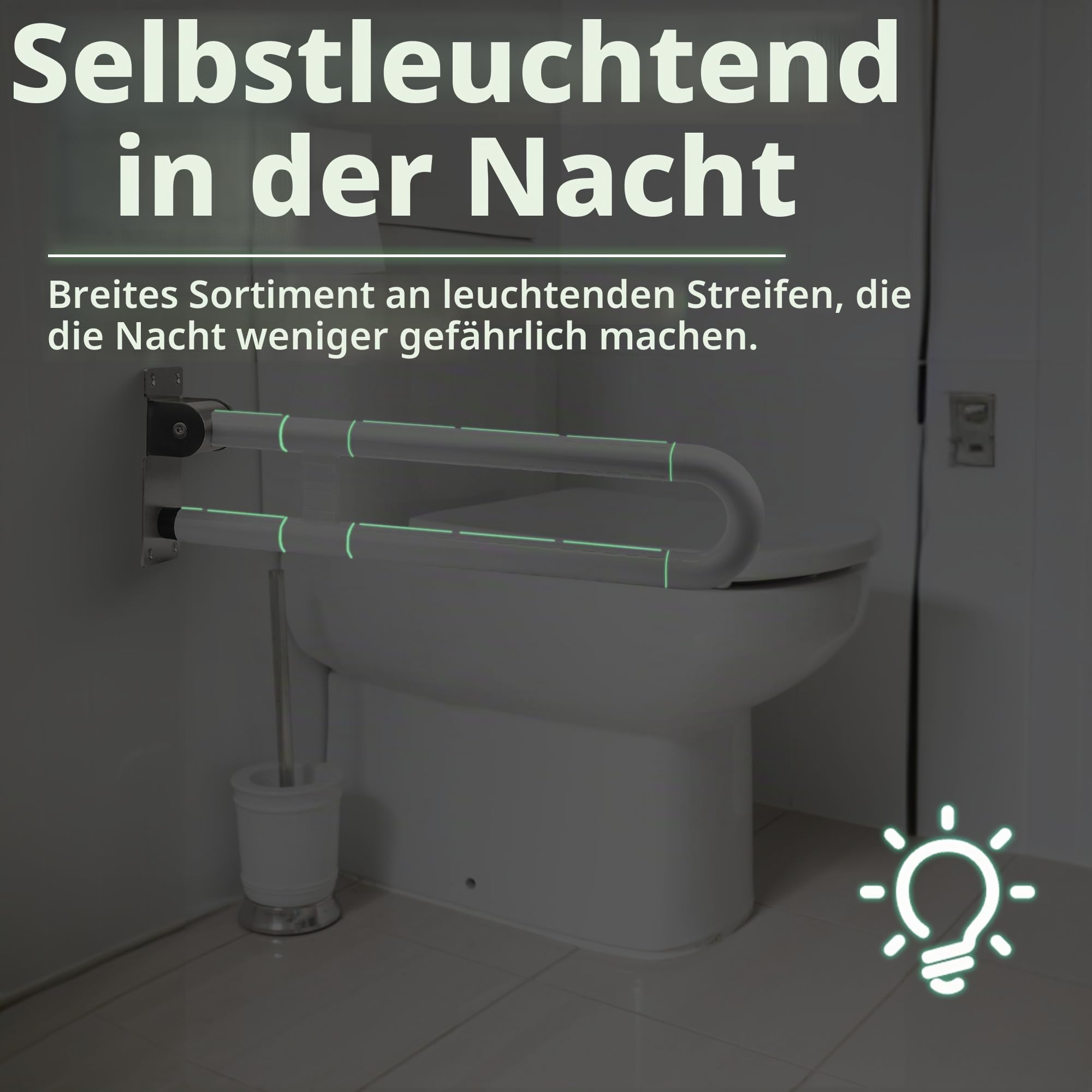 ITSOGOO Haltegriff für Senioren 70cm Behinderten WC Haltegriff mit Rutschfestem Griff,Aufstehhilfe Toilette,Dusche Klappbar Griff,Edelstahl,mit Einer Tragfähigkeit von 250kg Weiß
