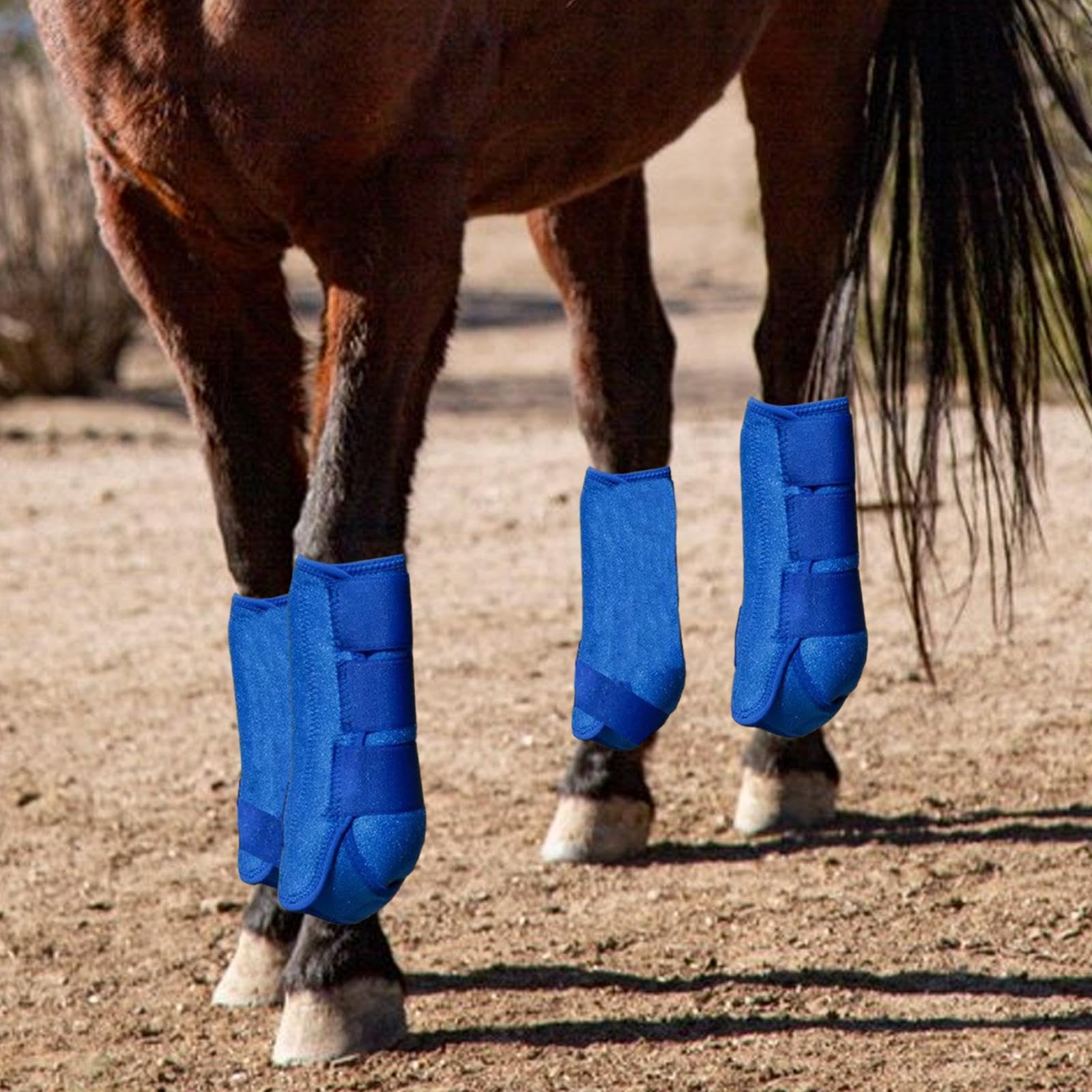 predolo 4 Uds Botas de Caballo Protector de Pierna Equipo Ecuestre Soporte de Neopreno Protectores de Caballo Conjunto Protectores de Pierna