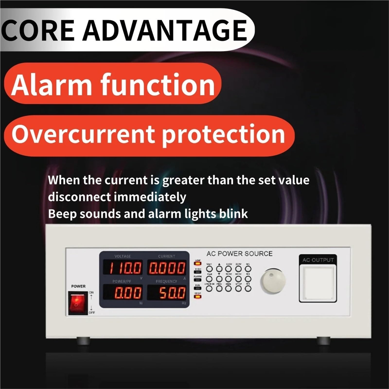 Fuente de alimentación CC variable, Fuente de alimentación CA programable monofásica banco alto voltaje y frecuencia ajustable(P9505-D (Single-phase 500VA))