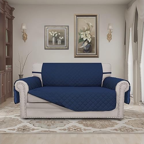 Miniatura 1023 de Easy-Going - Funda reversible para sofá, resistente al agua, con varillas de espuma y correas elásticas, protector de muebles para mascotas y perros