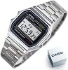 Casio A158WA-1DF Retro Unisex Wristwatch, Grey, Standard