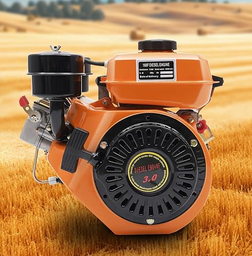 Motor diesel de 2200W 406CC, motor diesel de motor de un solo cilindro refrigerado por aire de 3.3HP 4 tiempos, 2800RPM Recoil Starting System Motor