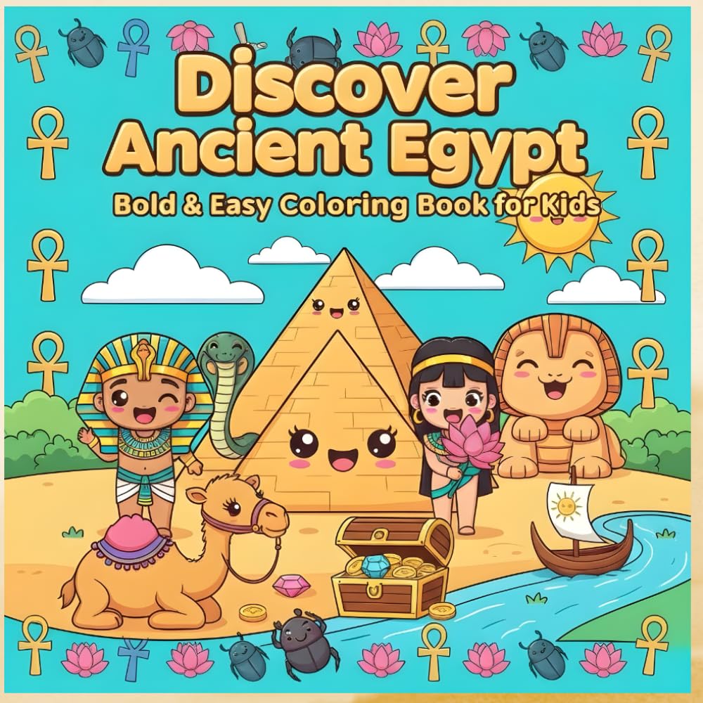 Discover Ancient Egypt: Fun Coloring Book for Kids with Pyramids, Pharaoh and Mummies: Easy & Educational Coloring Pages for Ages 4–8 — Big ... Explorers: Kids Egypt Coloring Series)