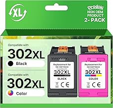 302 XL Ink Cartridge Replacement for HP 302 XL Black and Colour Ink Cartridge for OfficeJet 3831 3833 3830, DeskJet 3630 2130 3632, Envy 4520 4525 4527 (1 Black, 1 Tri-Colore)