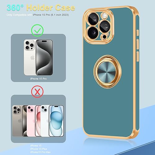 Miniatura 7 de Fingic Funda para iPhone 15 Pro con soporte de anillo de 360  Soporte magnético para automóvil Funda de teléfono con soporte para teléfono para