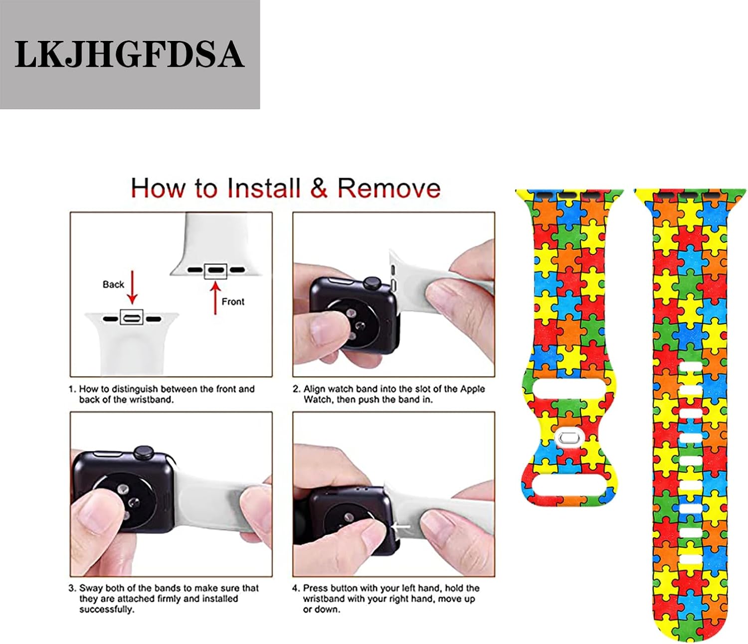 Autism Awareness Iwatch Bands Compatible With Apple Watch Straps Replacement For Smartwatch Bands All Series image 3