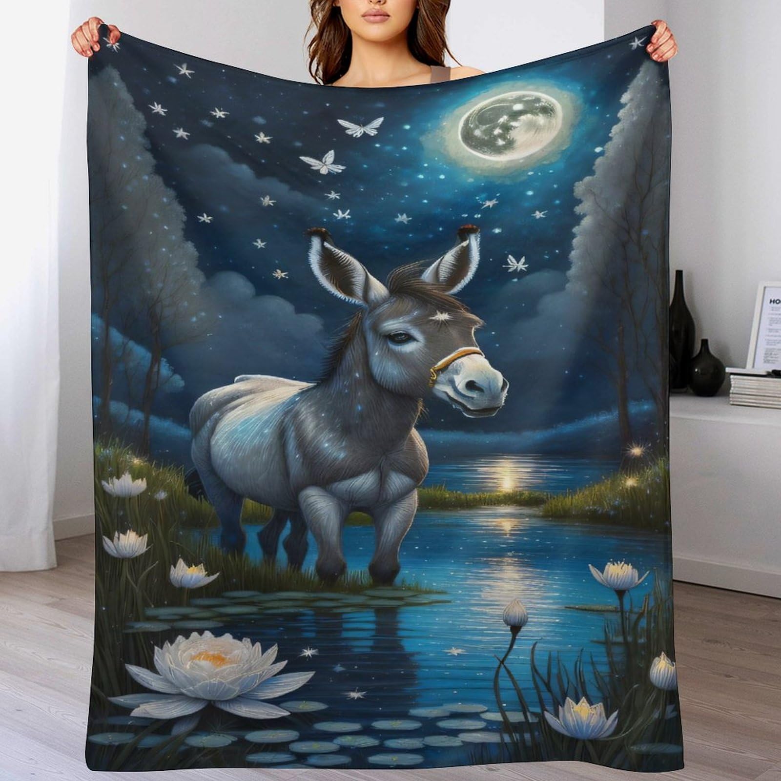 Couverture Polaire en Flannel Douce Âne Facile À Manipuler contre le Froid