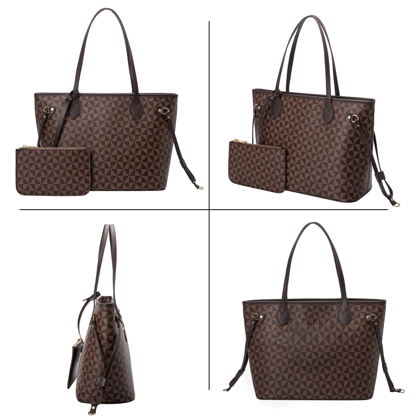 BTYAW Bolsos de mano para mujer, bolsos de moda de diseñador con asa superior, 2 unidades con cartera pequeña