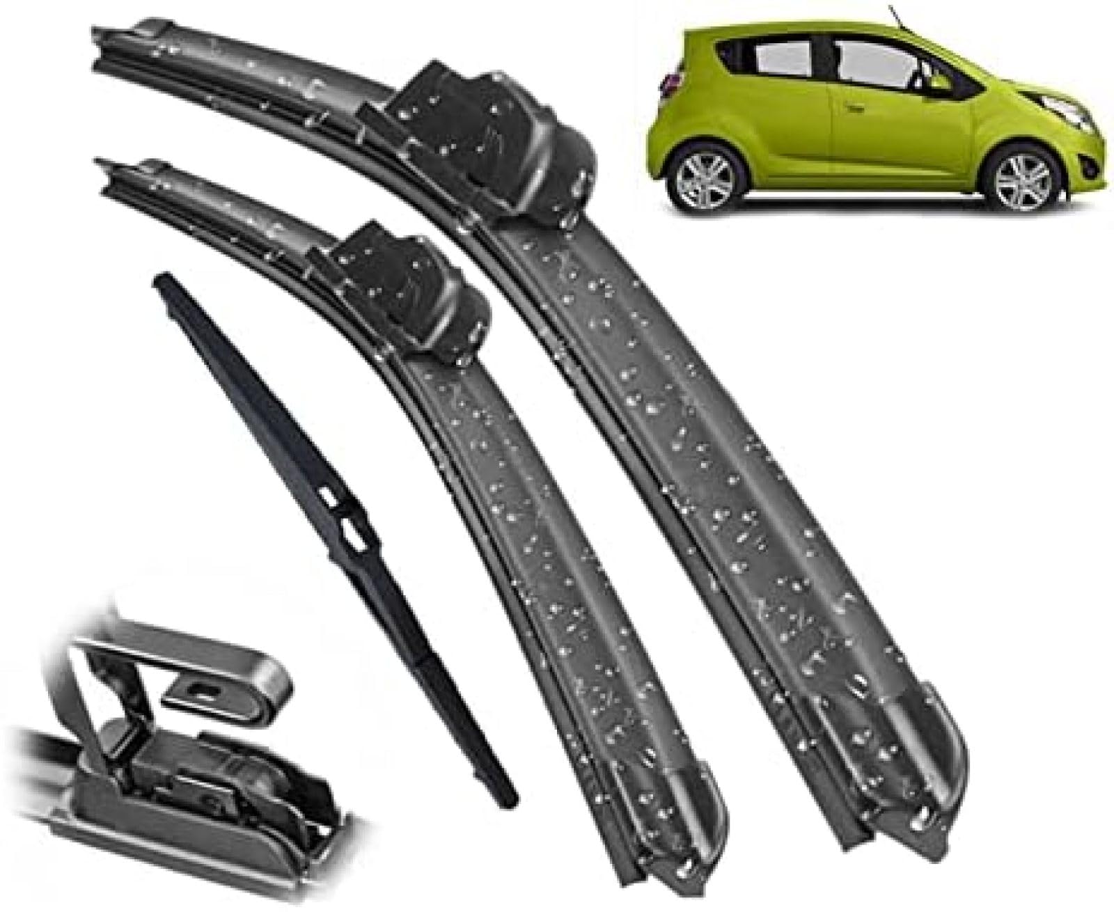 HEYNER Set Tergicristalli Per Ford Fiesta 2002-2008 – Spoiler Lato Guida 560mm E Standard Lato Passeggero 400mm
