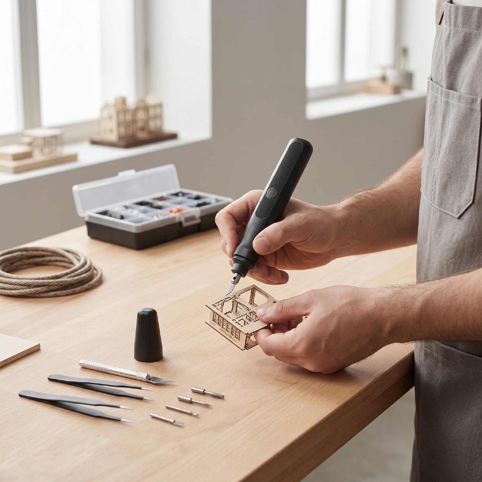 Generic Strumento Portatile Professionale per Taglierina a Ultrasuoni da 40 KHz per Lavori di Stampa 3D Precisi con 40 Lame di Ricambio e Design Ergonomico (Spina europea)