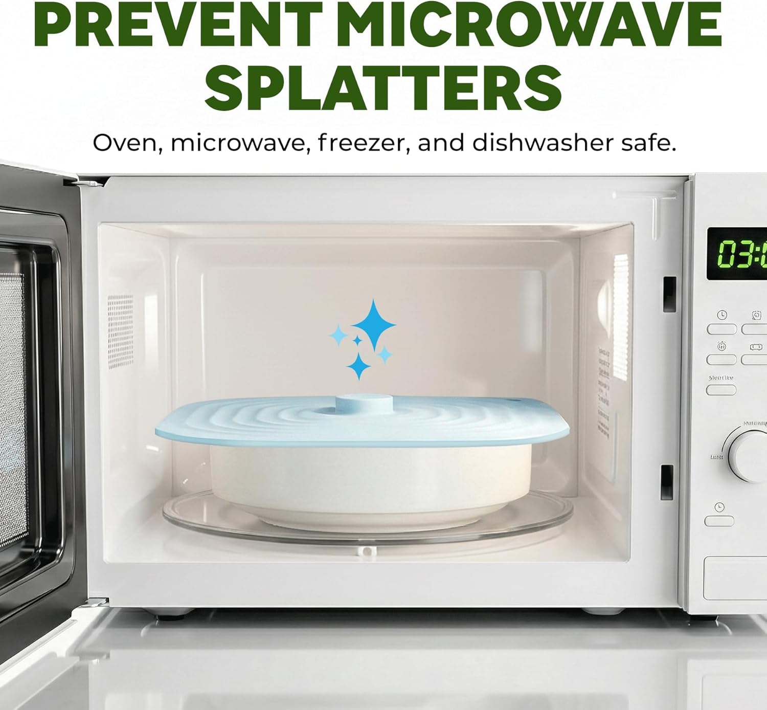 Microwave Splatter Cover for Food, 5 Pack Silicone Reusable Lids, Airtight Suction Covers for Bowls Cups Pots Pans Skillets, Heat Resistant BPA-Free, Microwave Oven Fridge Dishwasher Safe