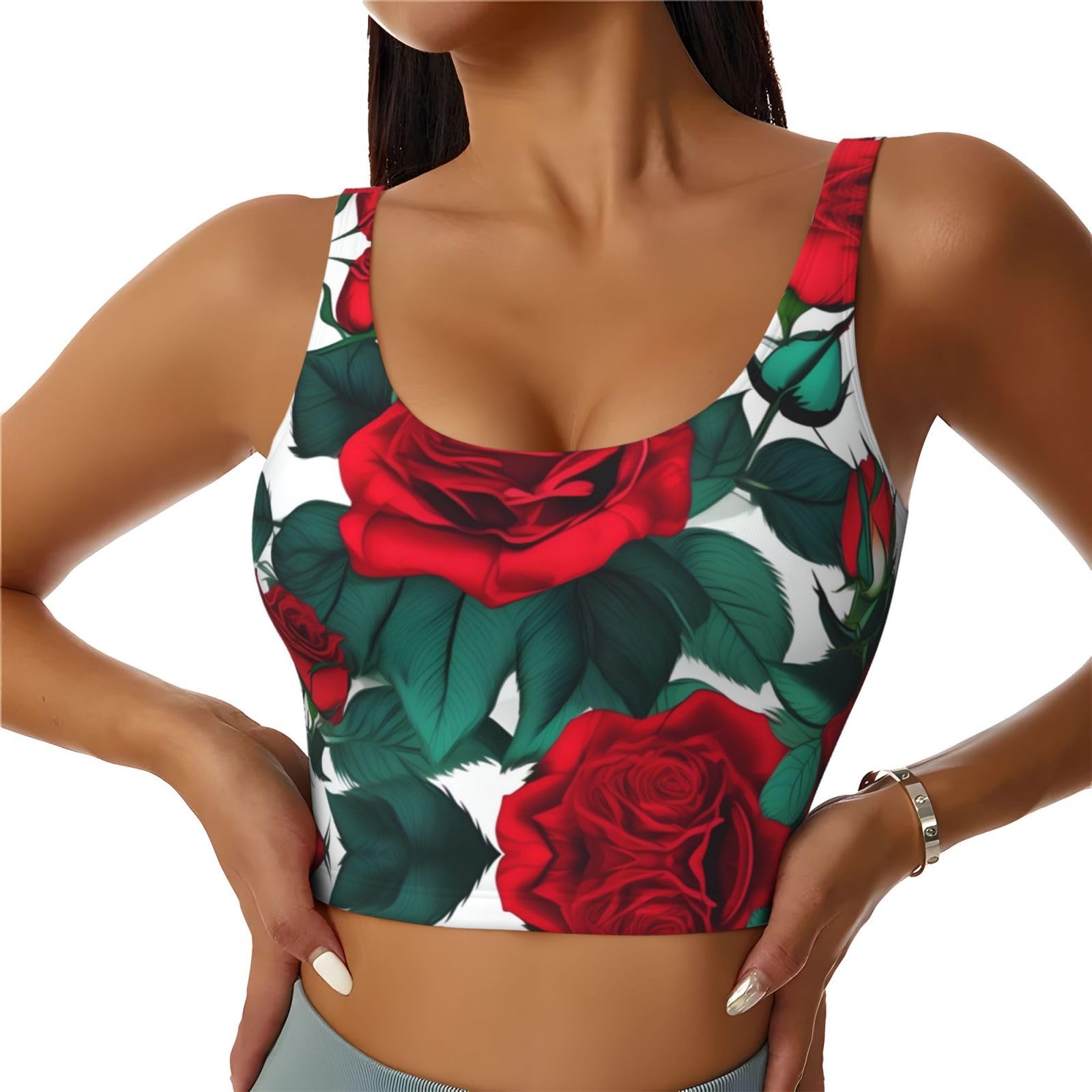 Chaleco de yoga para mujer fitness camiseta sin mangas de entrenamiento con flores 8