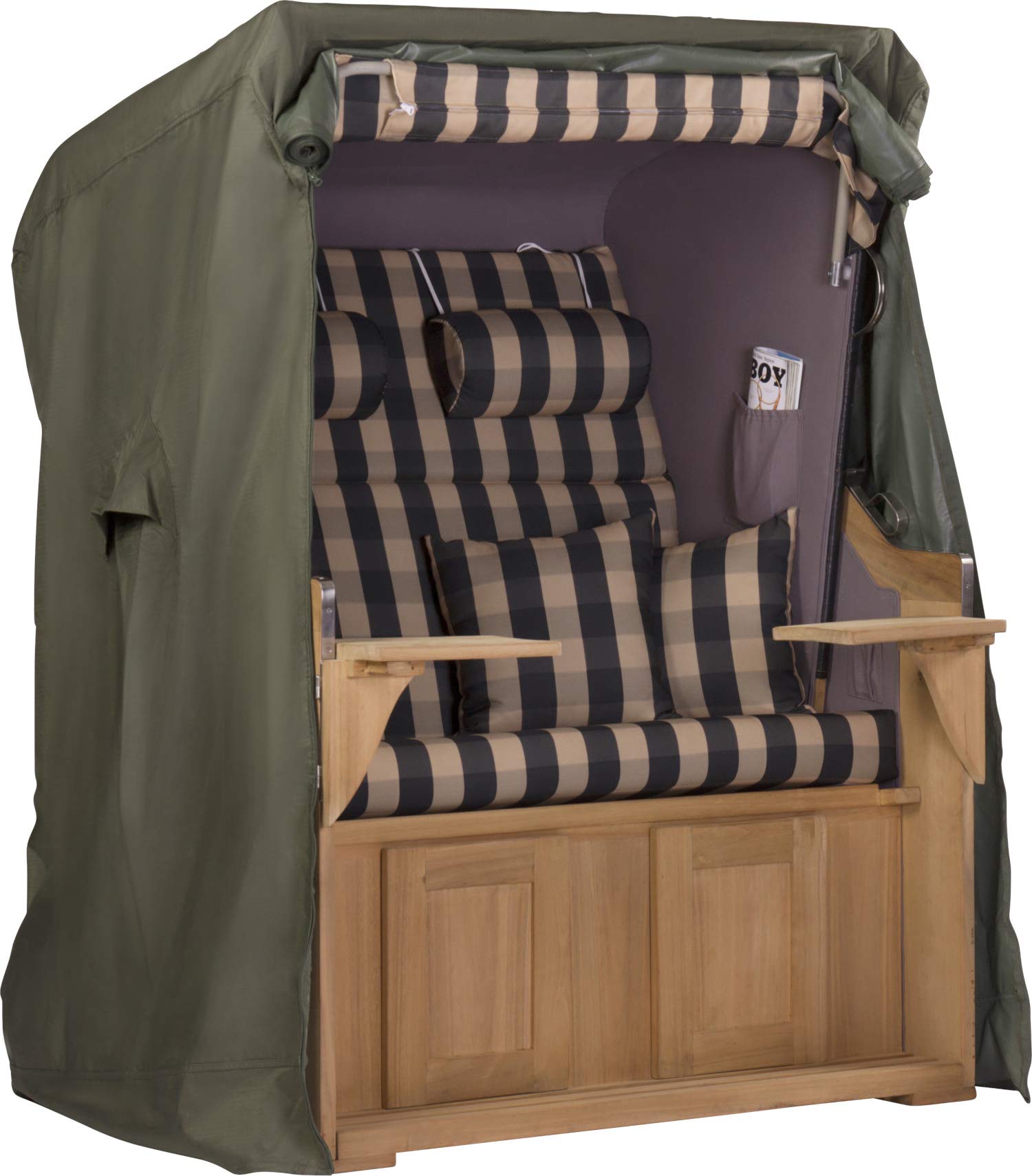 Strandkorb Schutzhülle | Größee L - 135cm | Wetterfeste Strandkorbhülle Oxford 600D in Grün| Wasserdichte Abdeckhaube mit UV-Schutz