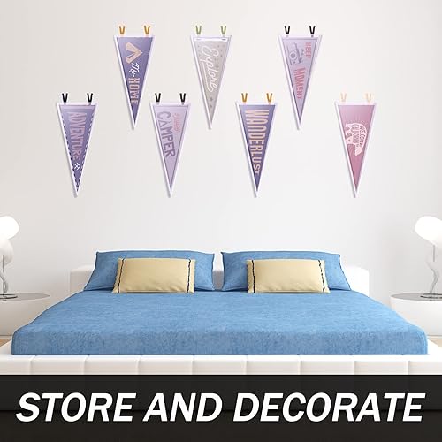 Miniatura 2 de Soporte de banderín de plástico transparente para banderines de 12 x 30 pulgadas, marco rígido para banderines de 12 x 30 pulgadas (5 piezas)