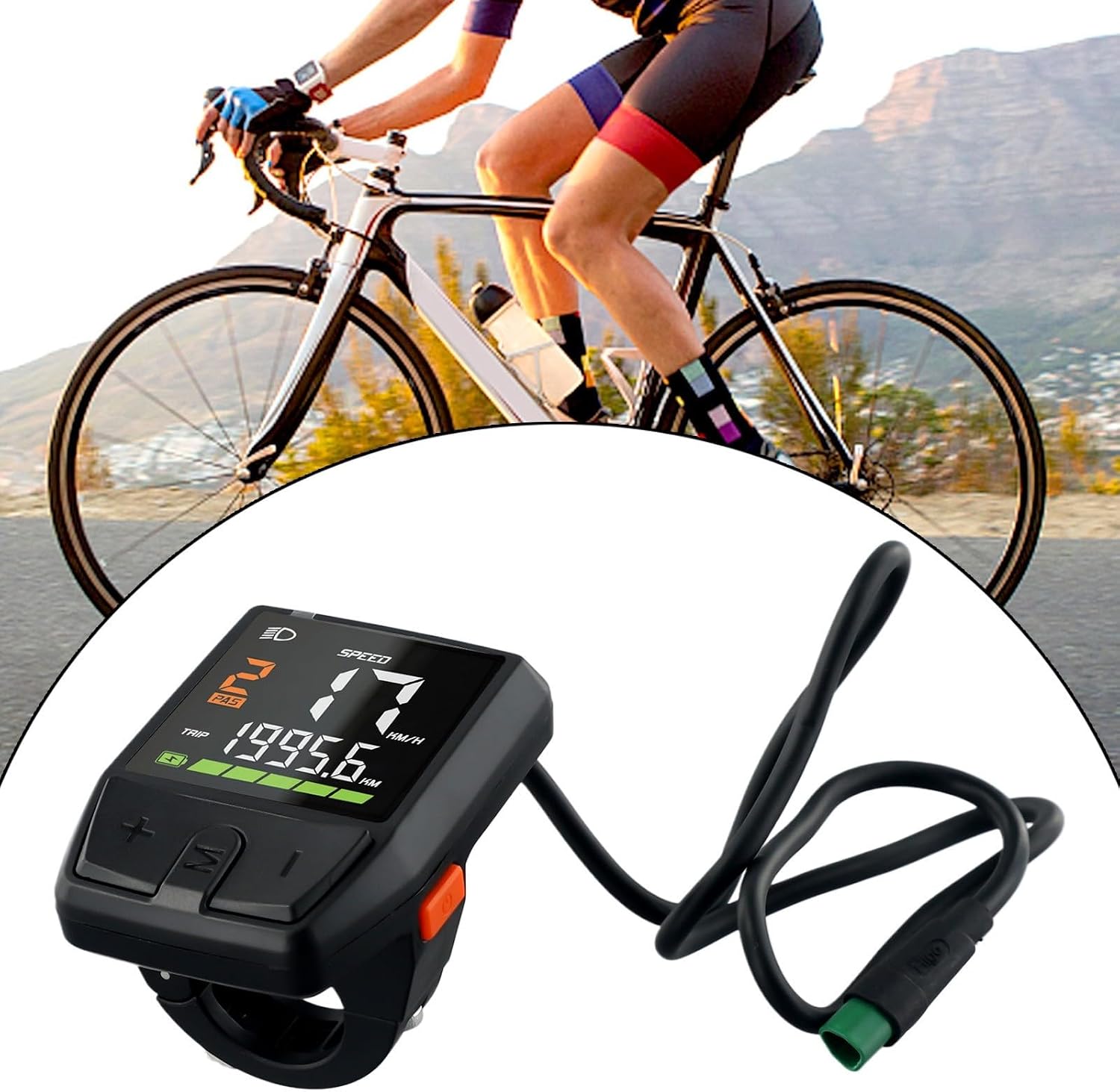 Electric Bike LCD Display, Cycling Ebike Computer Bike Motor Display Meter Control Panel for E-Bike Computer Display for UART/CAN Protocols
