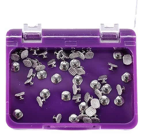 Miniatura 9 de 50 unids/caja de ortodoncia dental lingual botones linguales unibles botones linguales con ganchos de tracción, base de malla