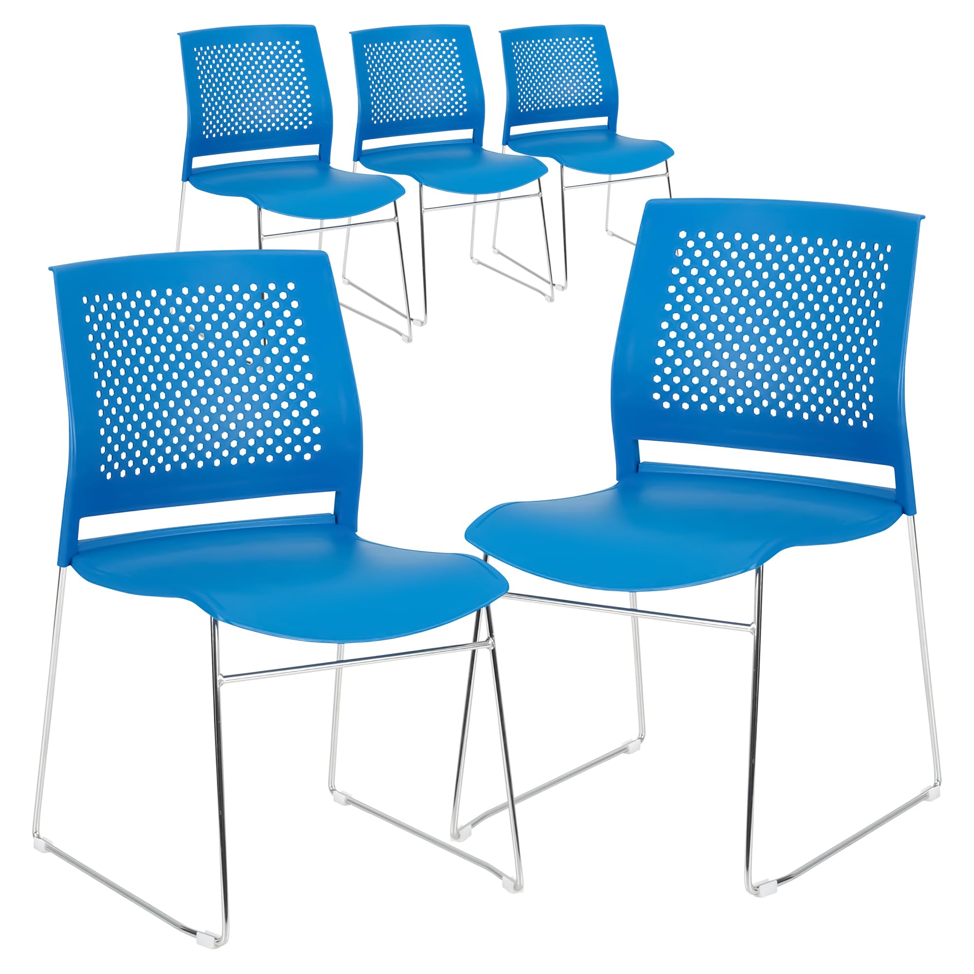 Norwood Commercial Furniture Chrome Sled Base Office Stack Chair