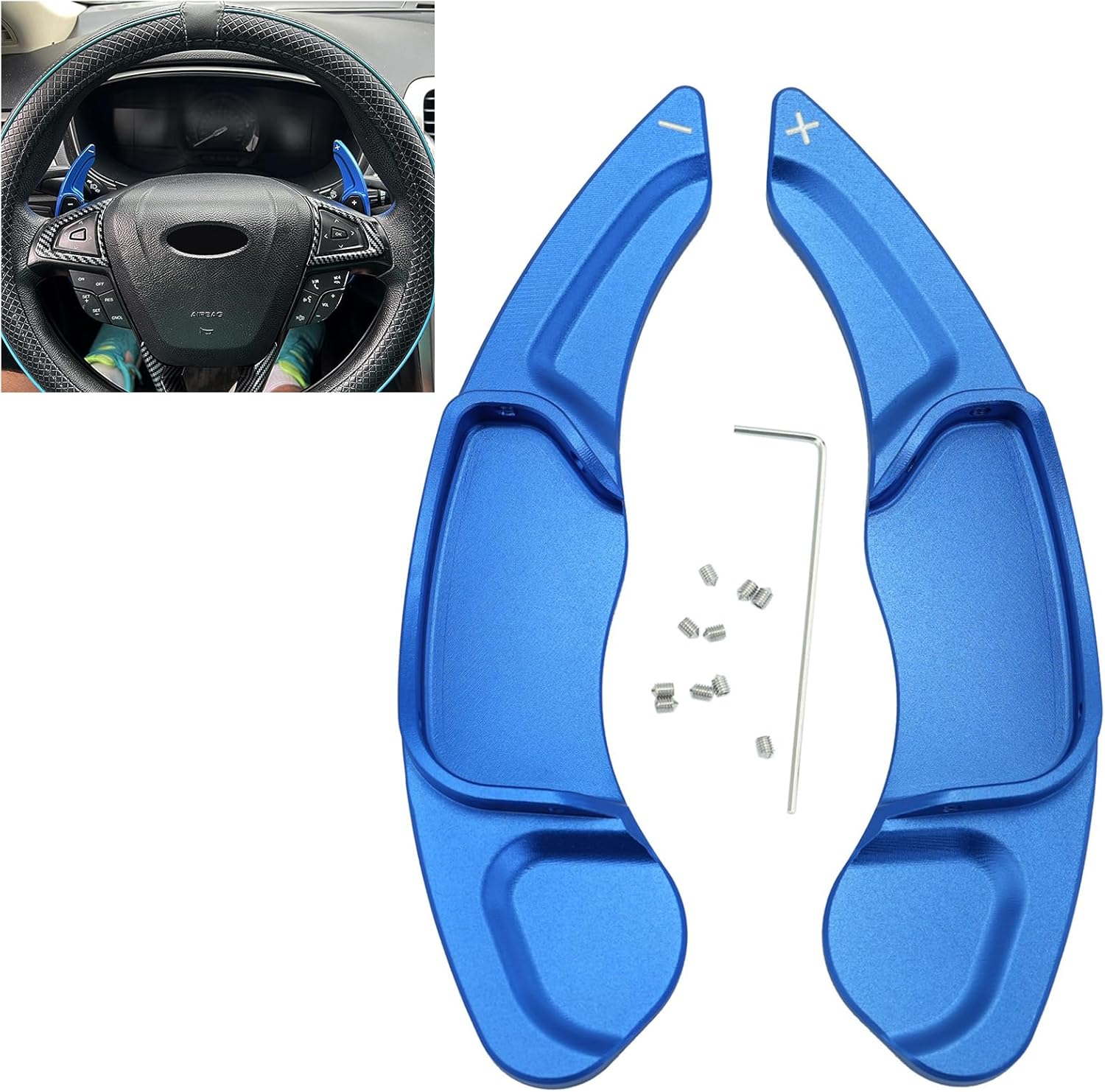 SANRILY Aluminum Steering Wheel Paddle Shifter Covers Fit for Ford Fusion 2nd Gen 2016-2018 Edge Mondeo Fit for Lincoln Continental MKX MKS Paddle Extended Shifter-Red 2 Pieces