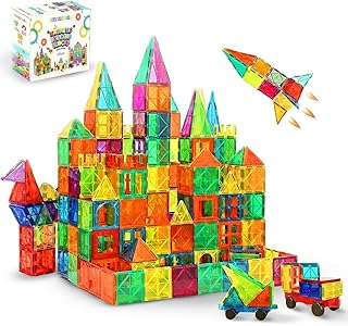 Magnetic Tiles 120PCS Building Blocks for Kids – STEM Construction Toy Set, Creative Educational Magnetic Building Tiles, Montessori Gift for Boys & Girls Ages 3 4 5 6 7 8 9 10