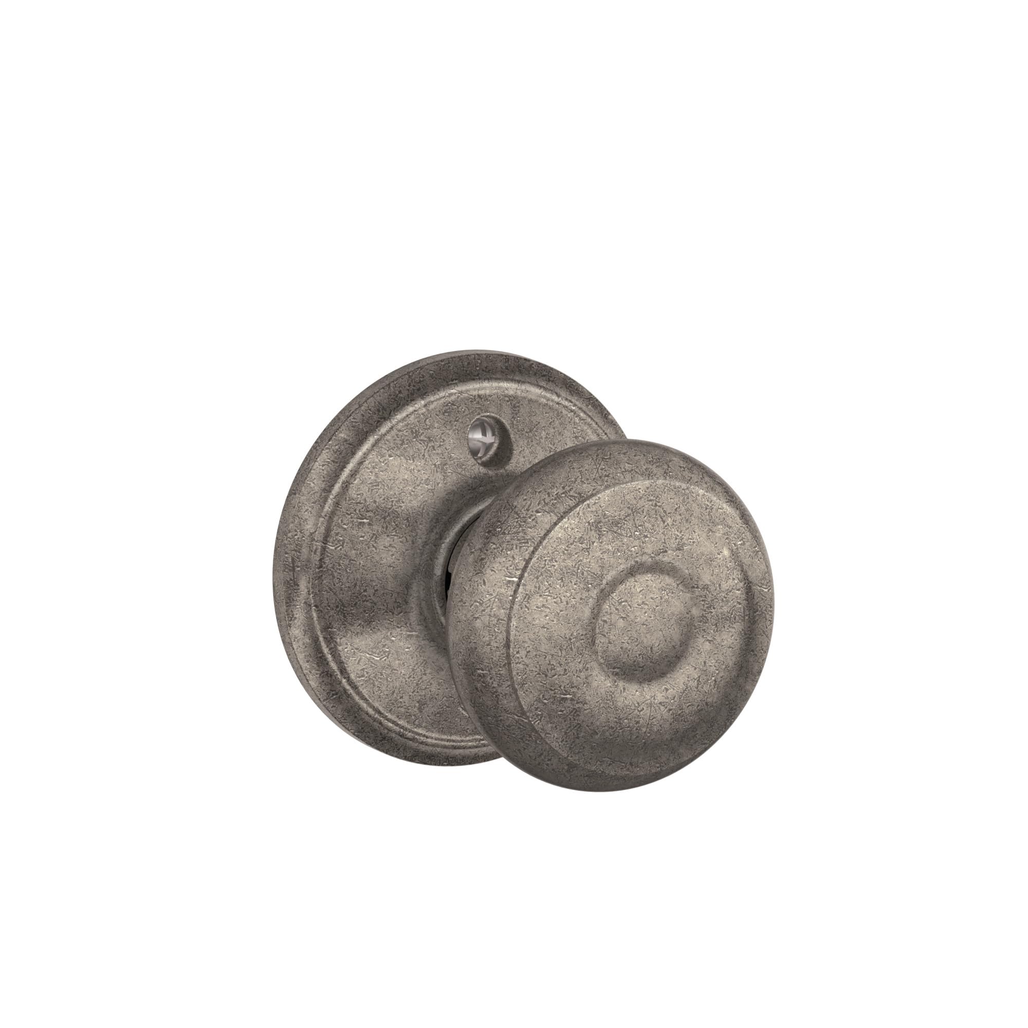 SCHLAGE Knob Non-Turning Lock, Distressed Nickel (F170 GEO 621)