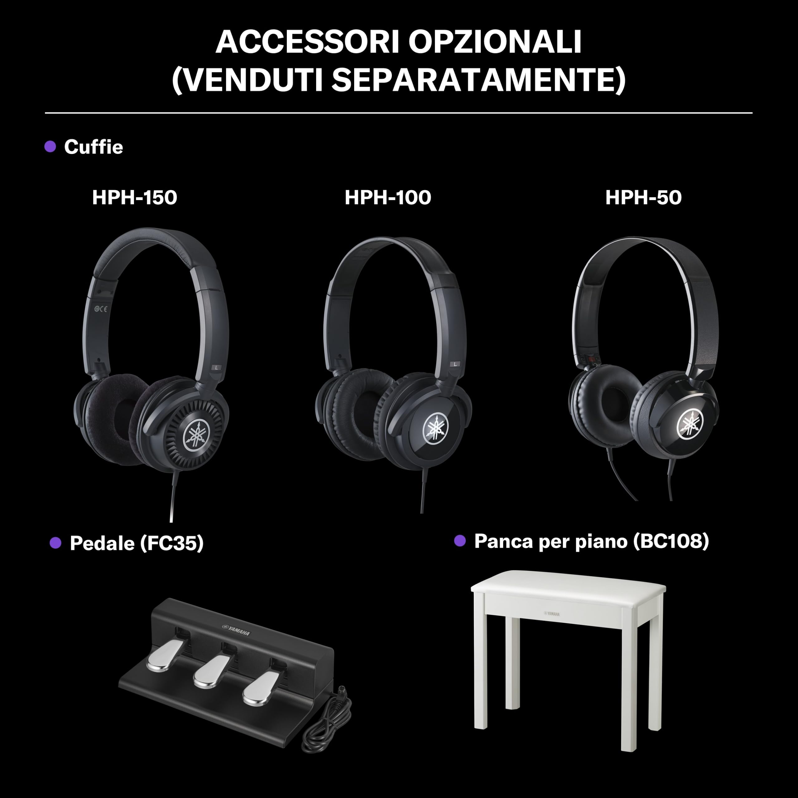 YAMAHA YDP-S36 Pianoforte Digitale – 88 Tasti Pesati GHS, Suono CFX Concert Grand, Design Slim, Bluetooth, 3 Pedali, Ideale per Casa e Principianti – Bianco