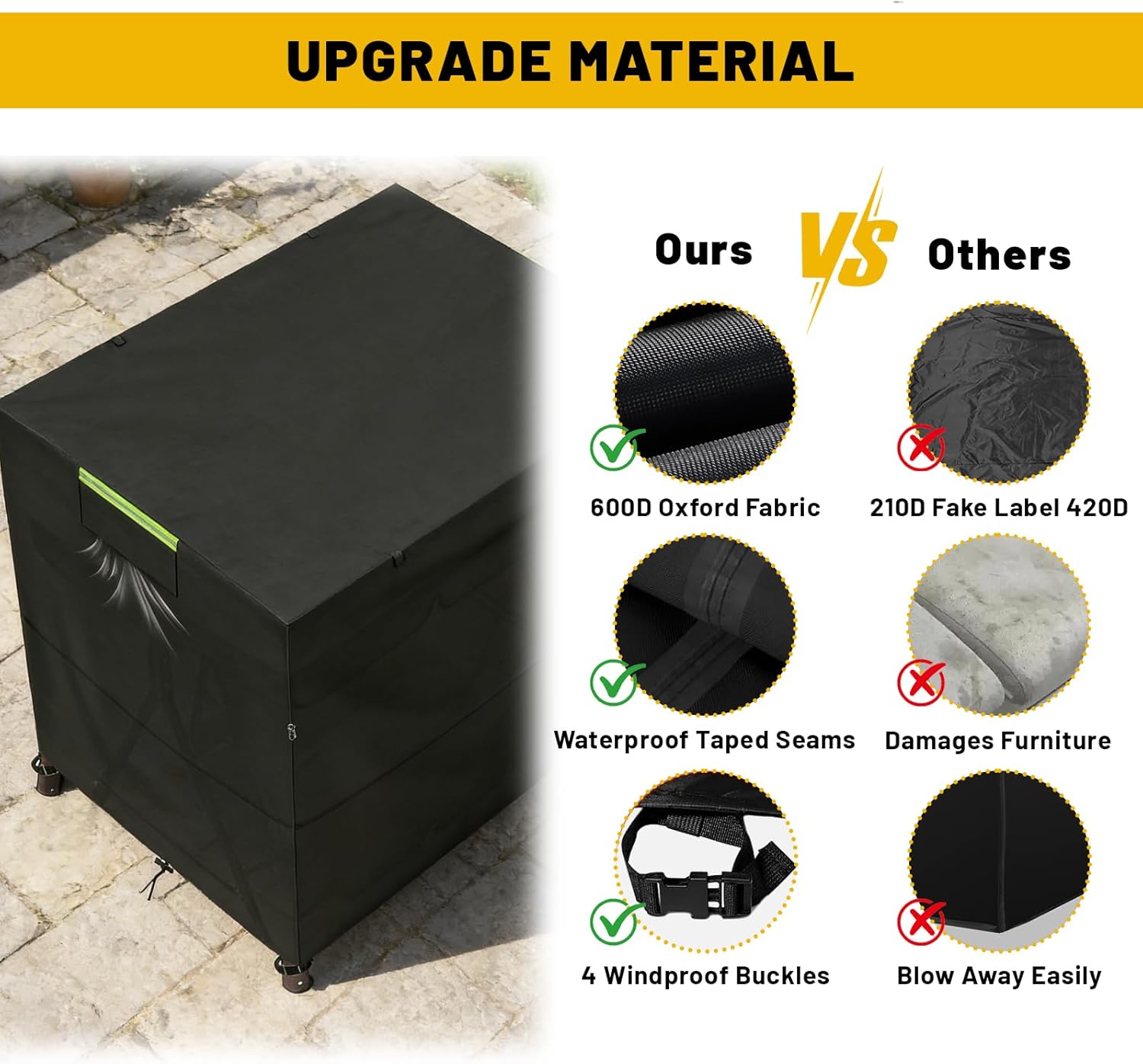 Outdoor Swing Cover for 3 Seater Patio Swing, Heavy Duty 600D Waterproof Oxford Fabric Porch Swing Canopy Replacement, UV Resistant Windproof，Black (Black, 100*59*72in)