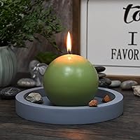 Vista 5 de Zest Candle Velas de bola de 2 piezas, 4 pulgadas, verde salvia