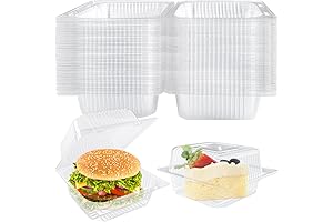 Clear Plastic Square Hinged Food Container with Lids