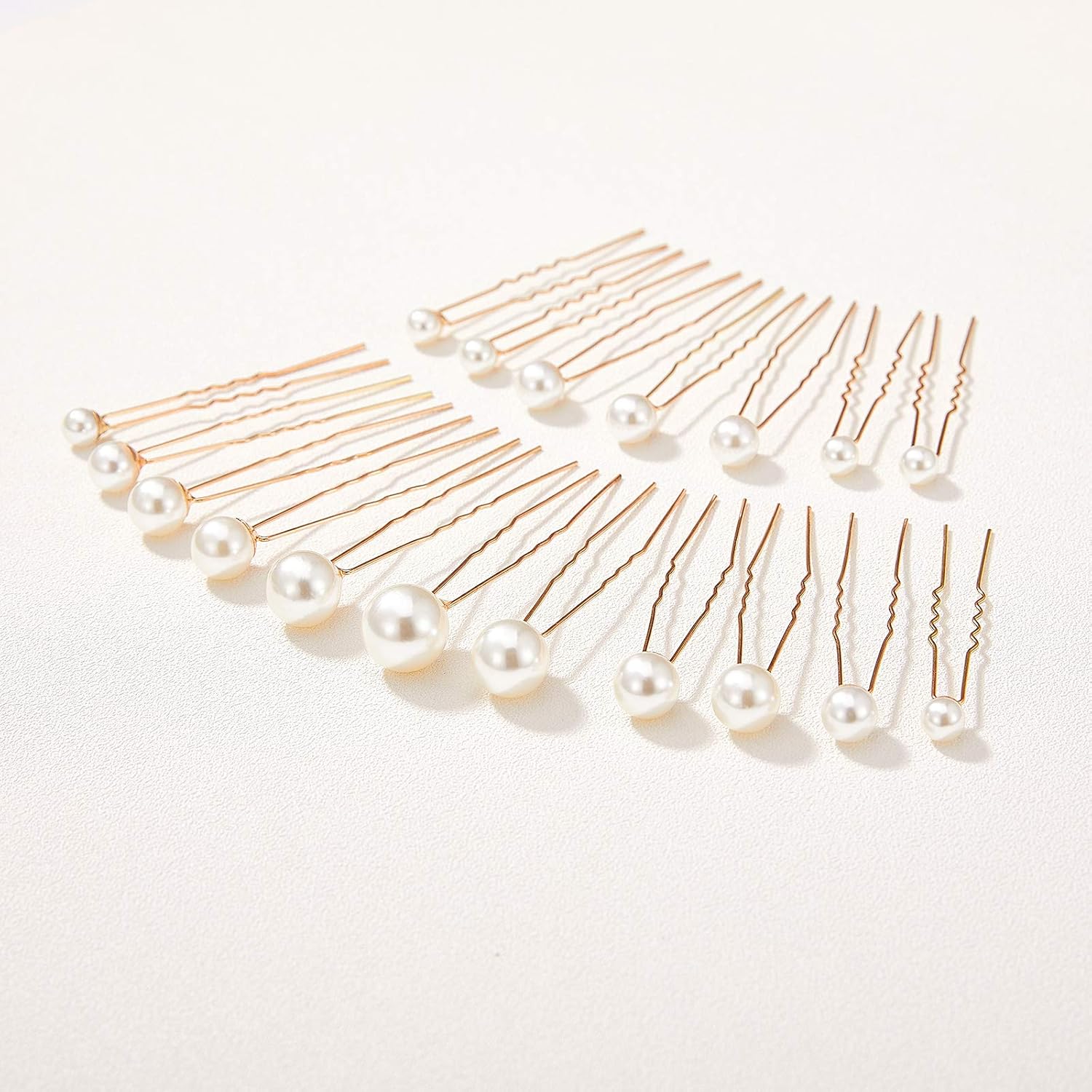 SWEETV 18Pcs Pearl Wedding Hair Pins, Bridal Hair Pins Set Wedding Hair Accessories for Brides