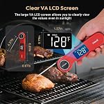 0.5 Second Instant Read Meat Thermometer, Professional Digital Food Thermometer with Calibration & VA Screen, Accuracy of ±0.5℉, Rechargeable Kitchen Thermometer for BBQ, Grill, Air Fryer