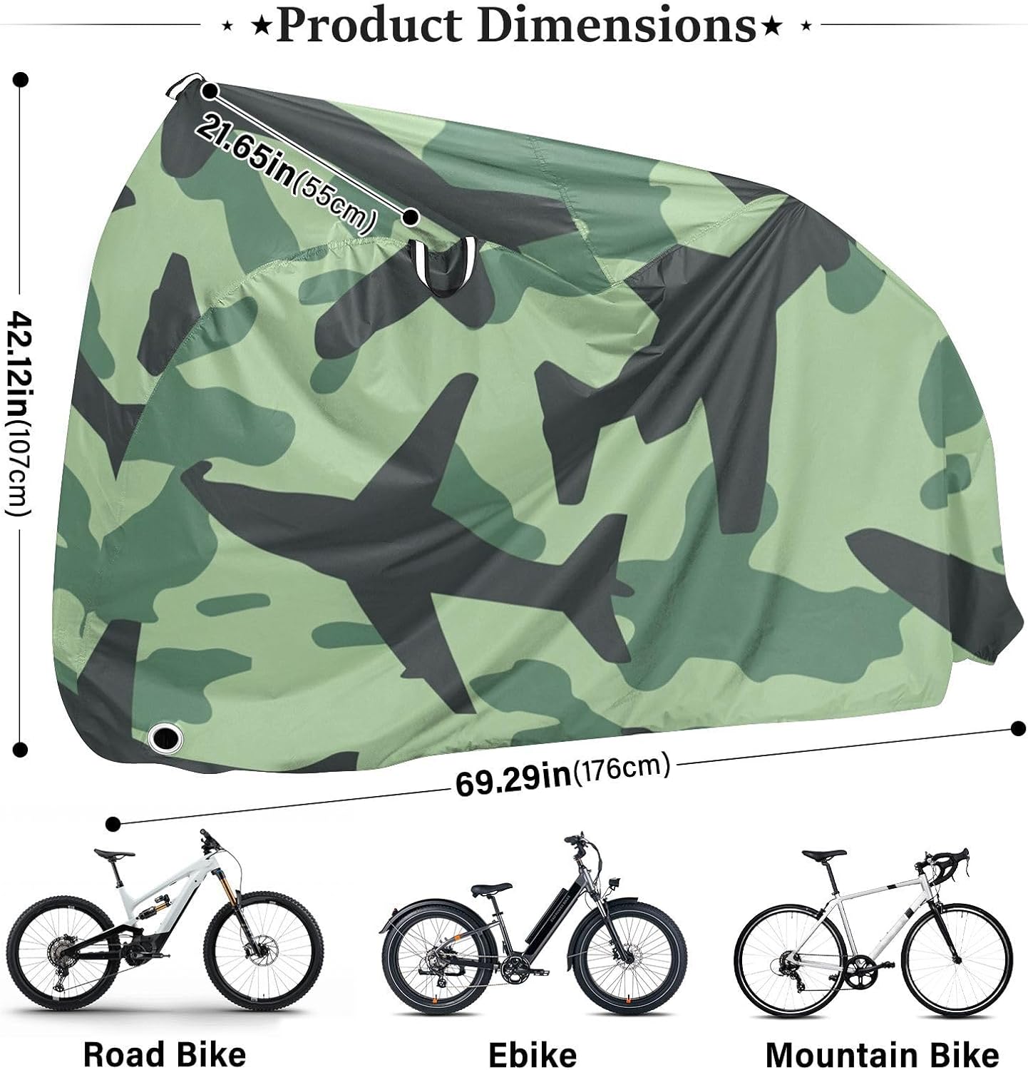 Green Planes Camouflage Covers for Bike Uv Resistant Motorcycle Cover Bikes Accessories