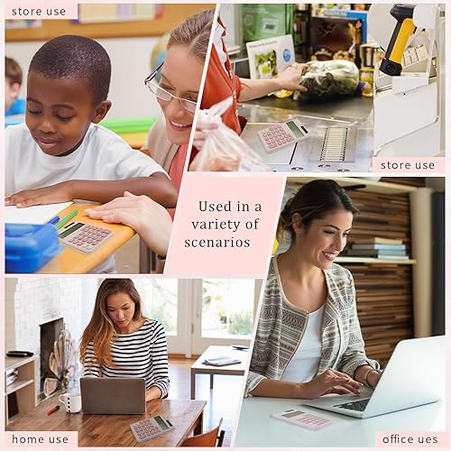 Miniatura 4 de Calculadora rosa,Calculadora pequeña,Mini calculadora,Calculadora linda,Calculadora solar,Calculadora para la escuela,Calculadoras básicas para