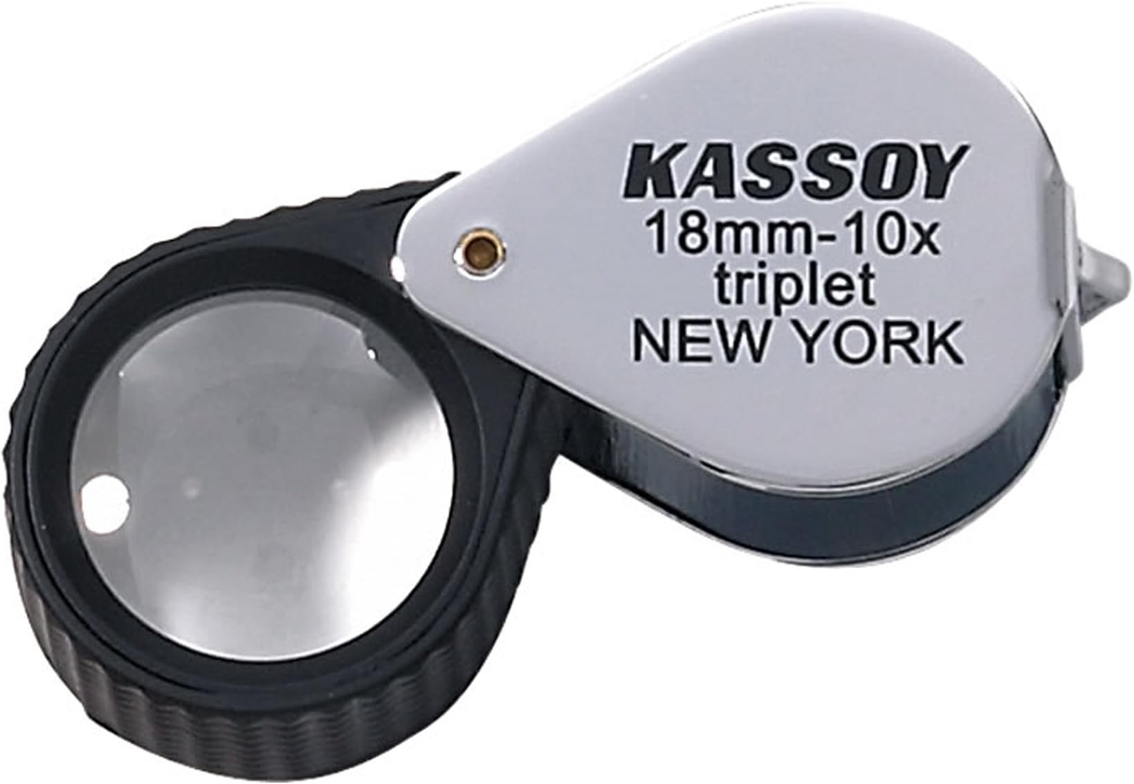 Loupe 10x Triplet 18mm Chrome with Rubber Grip