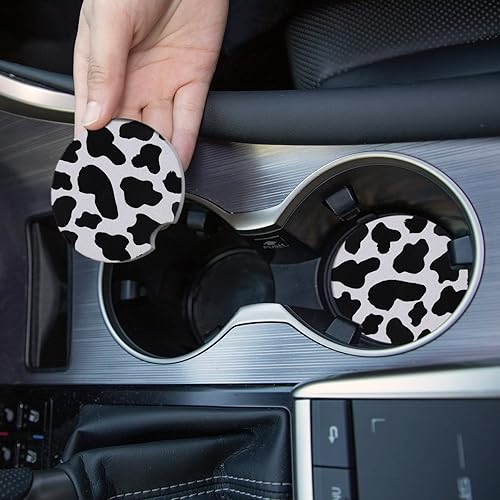 Miniatura 5 de SINGARO Posavasos para automóvil piedra de cerámica con parte trasera de corcho y ranura para los dedos accesorios impermeables para el interior del