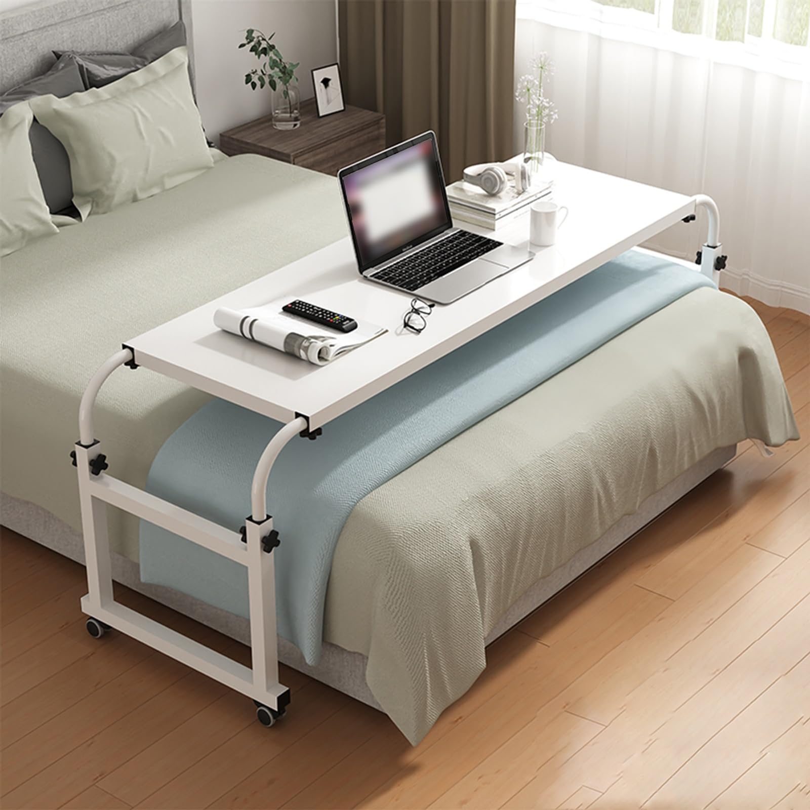 Table de lit avec roulettes de précision et structure robuste ajustable