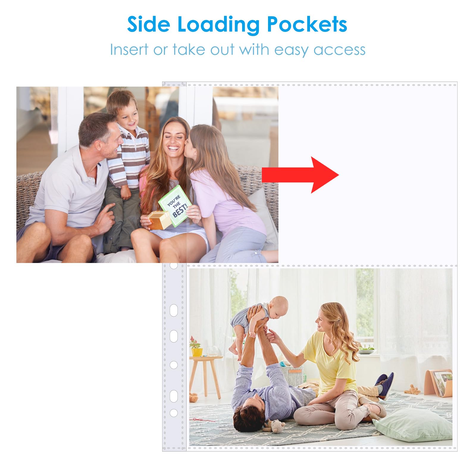 30 Fogdi A4 Con 120 Tasche Per Raccolta Foto - Doppia Faccia Trasparente - Per Raccoglitori 2/3/4 Anelli - Foto 8