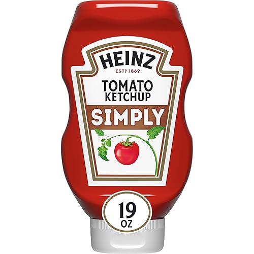 Heinz Simply Tomate Ketchup sin edulcorantes artificiales, botella de 19 onzas
